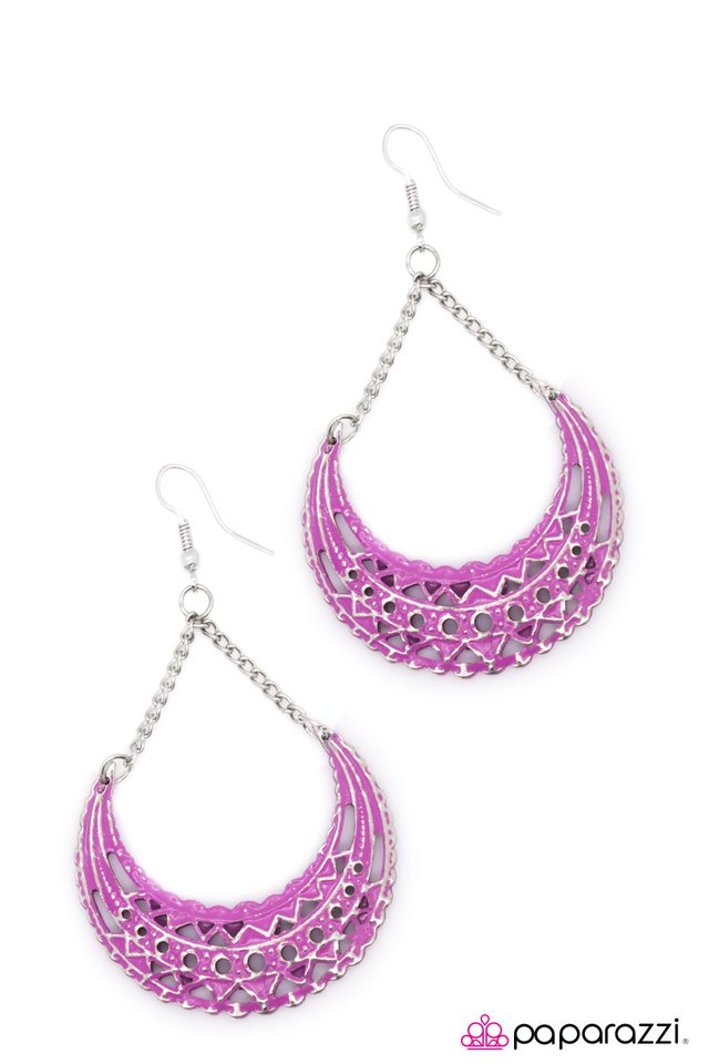 Paparazzi ♥ Over the Moon - Purple ♥ Earrings