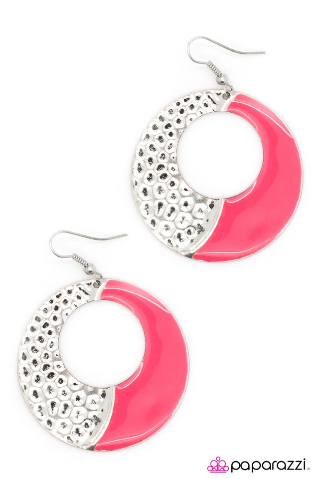 Paparazzi ♥ Divide and Conquer - Pink ♥ Earrings