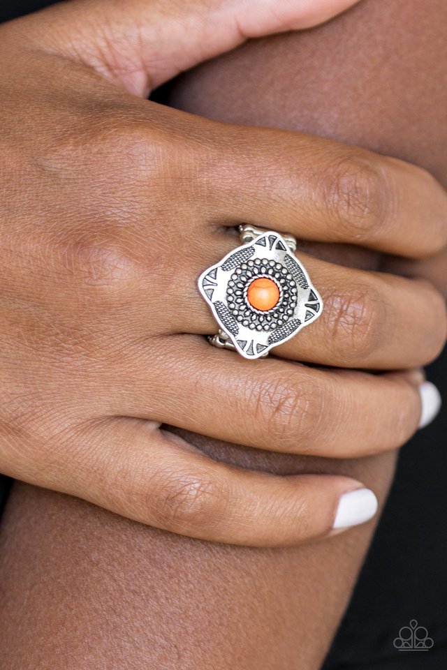 Paparazzi ♥ Four Corners Fashion - Orange ♥ Ring