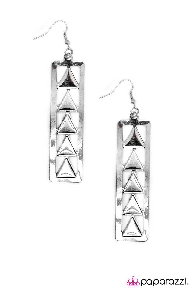 Paparazzi ♥ A Pointed Question - Silver ♥ Earrings