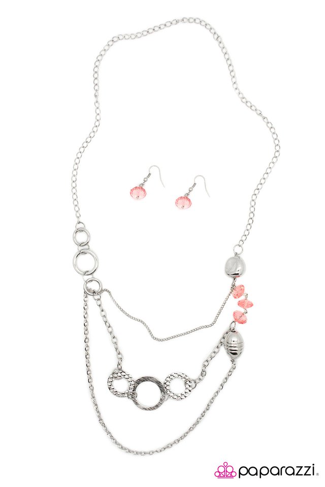 Paparazzi ♥ In A Roundabout Way - Coral ♥ Necklace