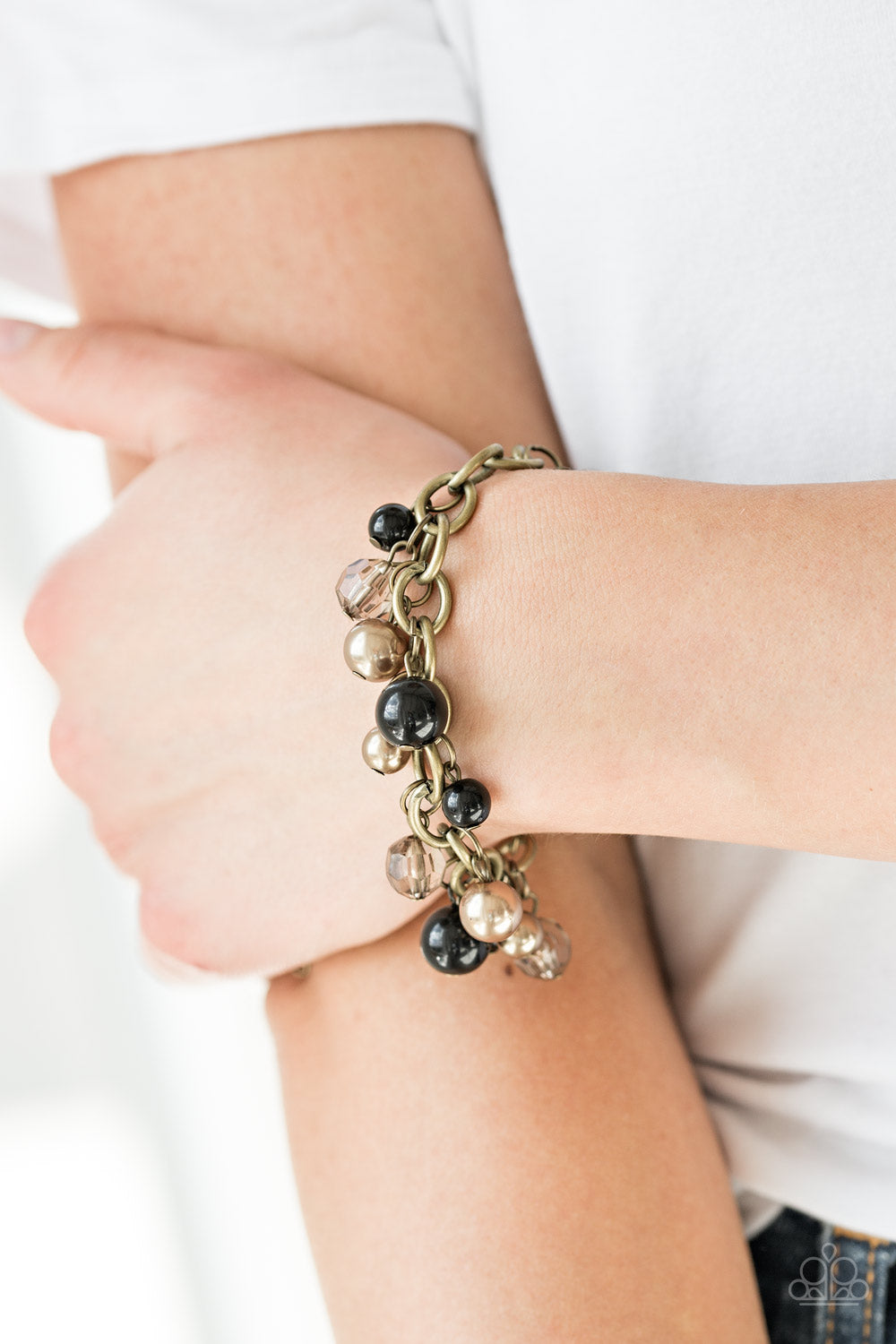 Paparazzi ♥ Grit and Glamour - Black ♥ Bracelet