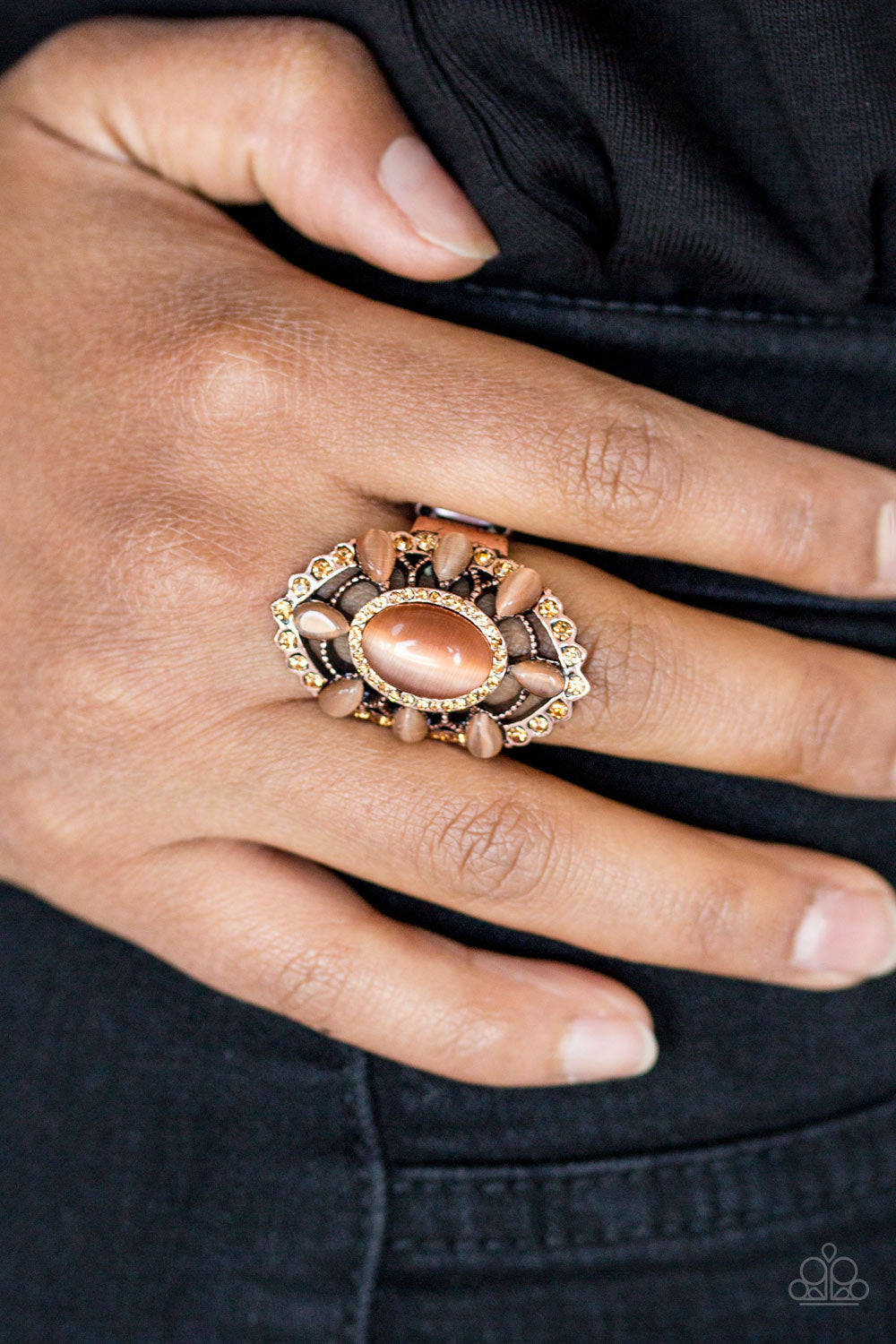 Paparazzi ♥ Over The MOONFLOWER - Copper ♥ Ring