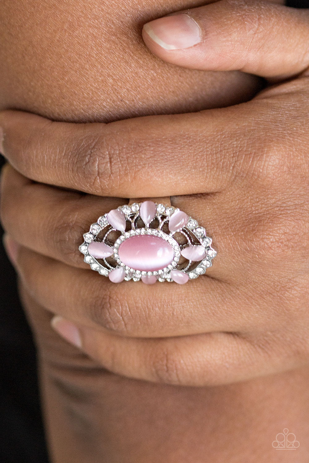 Paparazzi ♥ Over The MOONFLOWER - Pink ♥ Ring