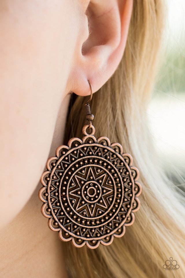 Paparazzi ♥ Be SOL Bold - Copper ♥ Earrings