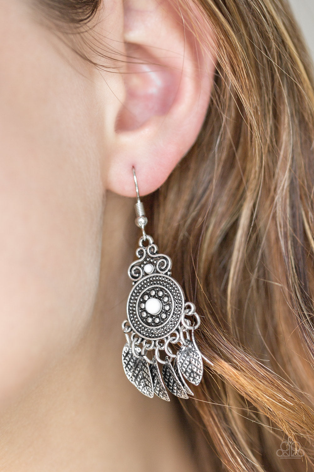 Paparazzi ♥ Lower East WILDSIDE - White ♥ Earrings