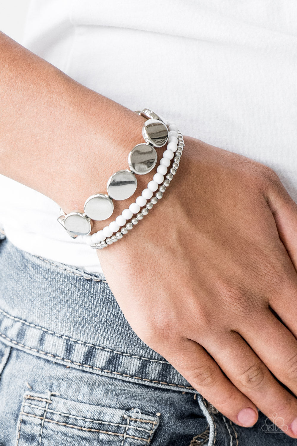 Paparazzi ♥ Beyond The Basics - White ♥ Bracelet