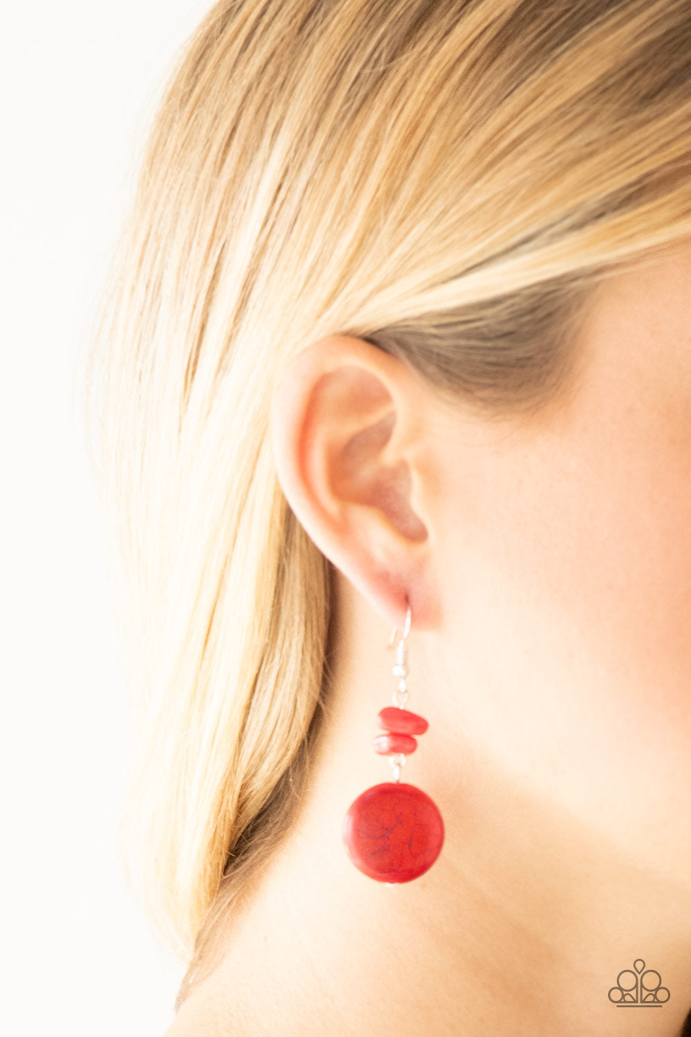 Paparazzi ♥ Fabulously Flintstone - Red ♥ Earrings
