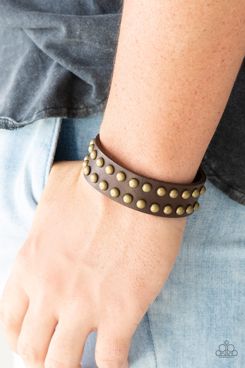 Paparazzi ♥ Biker Bold - Brown ♥ Bracelet