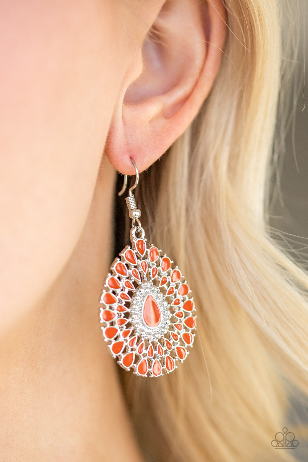 Paparazzi ♥ City Chateau - Orange ♥ Earrings