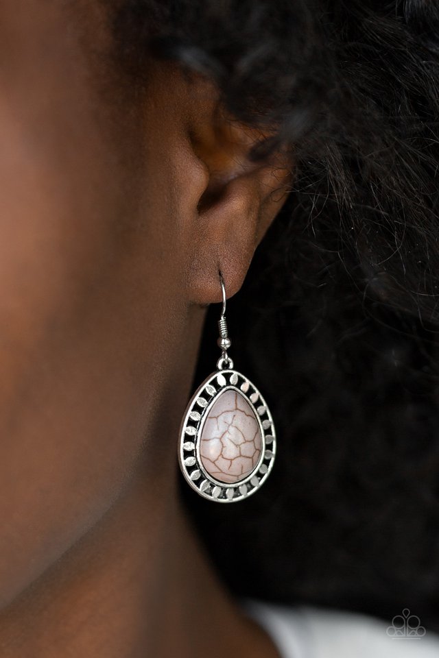 Paparazzi ♥ Sahara Serenity - Silver ♥ Earrings