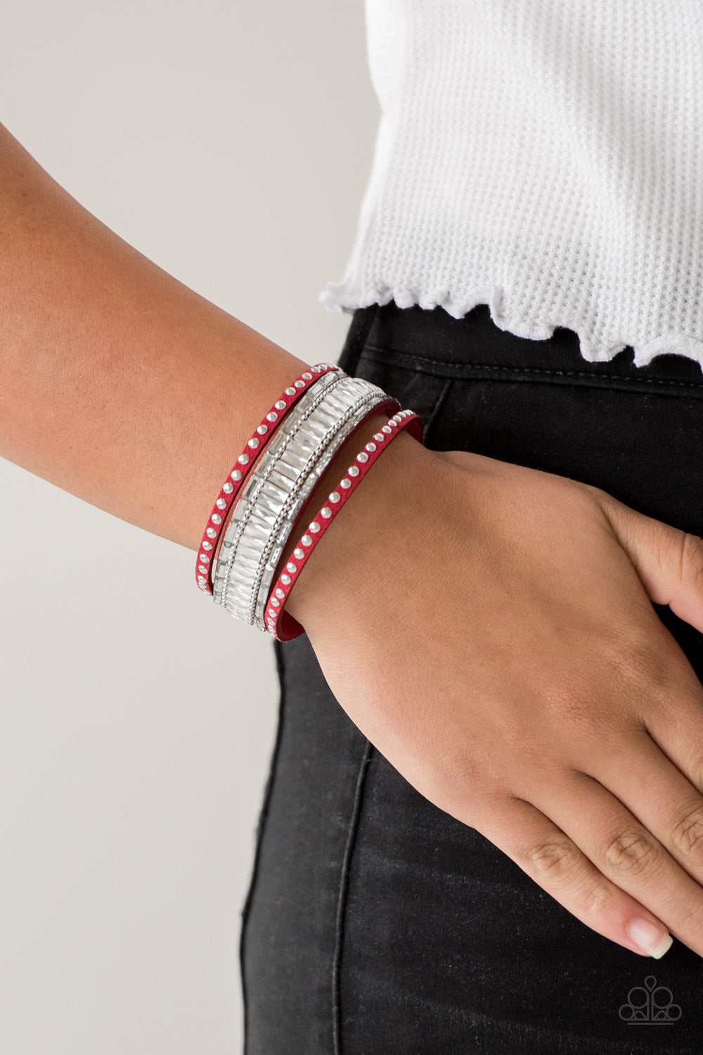 Paparazzi ♥ Rock Star Rocker - Red ♥ Bracelet