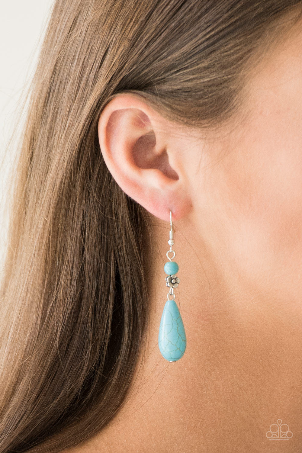 Paparazzi ♥ Sandstone Sunflowers - Blue ♥ Earrings