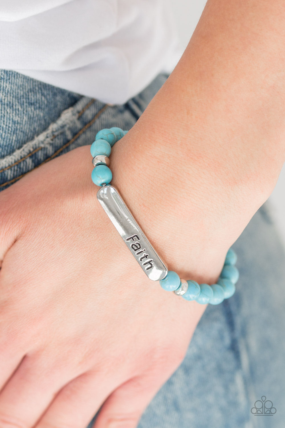 Paparazzi ♥ Fearless Faith - Blue ♥ Bracelet