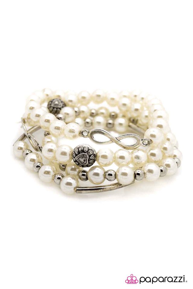 Paparazzi ♥ Always and FOURever - White ♥ Bracelet