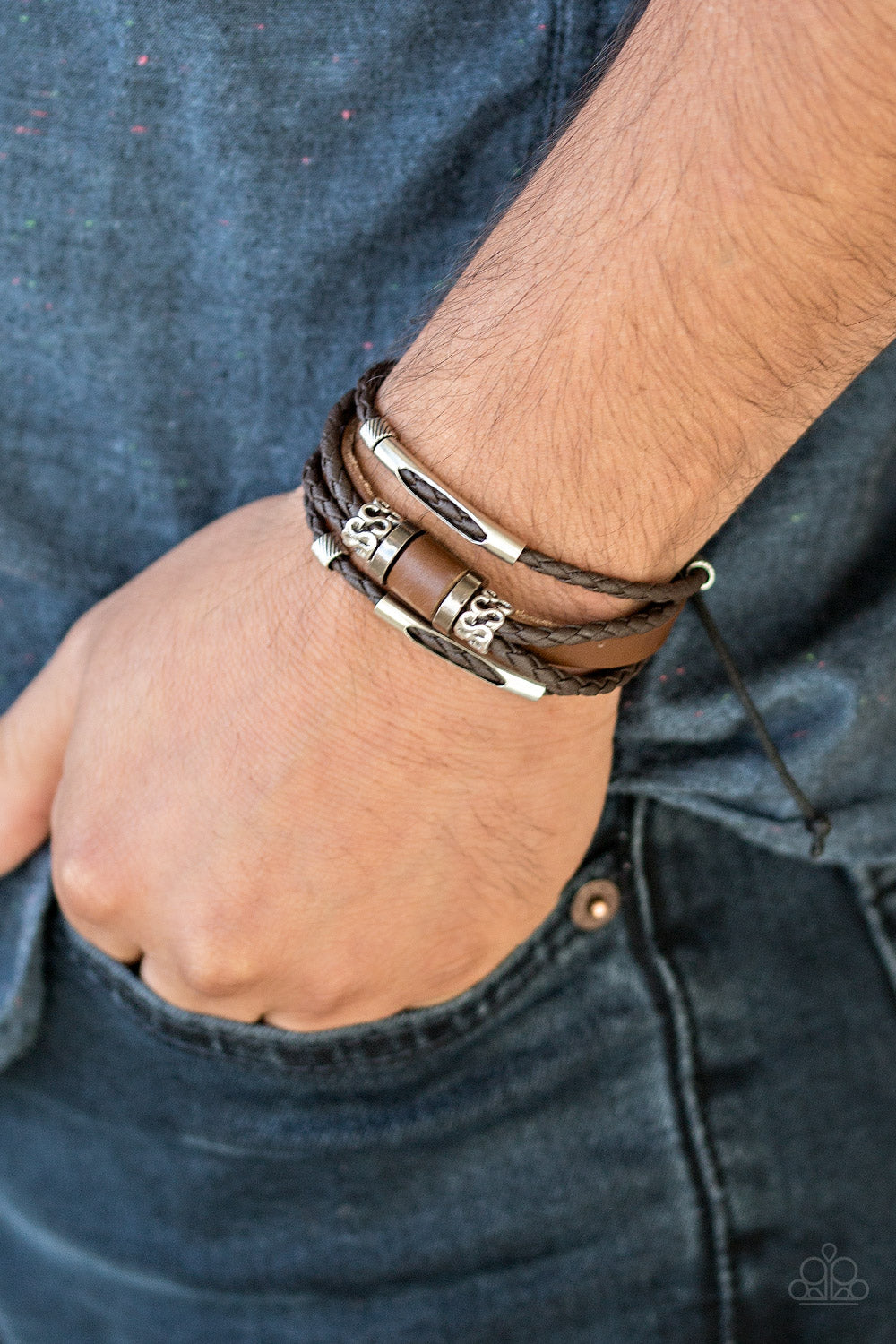Paparazzi ♥ Tundra Trekker - Brown ♥ Bracelet