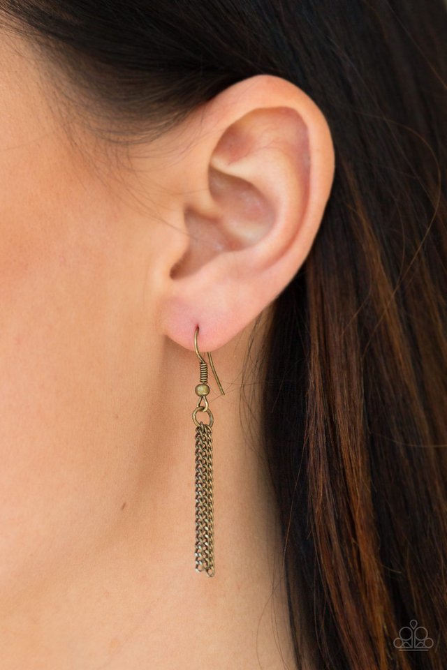 Paparazzi ♥ Triple Shimmer - Brass ♥ Necklace