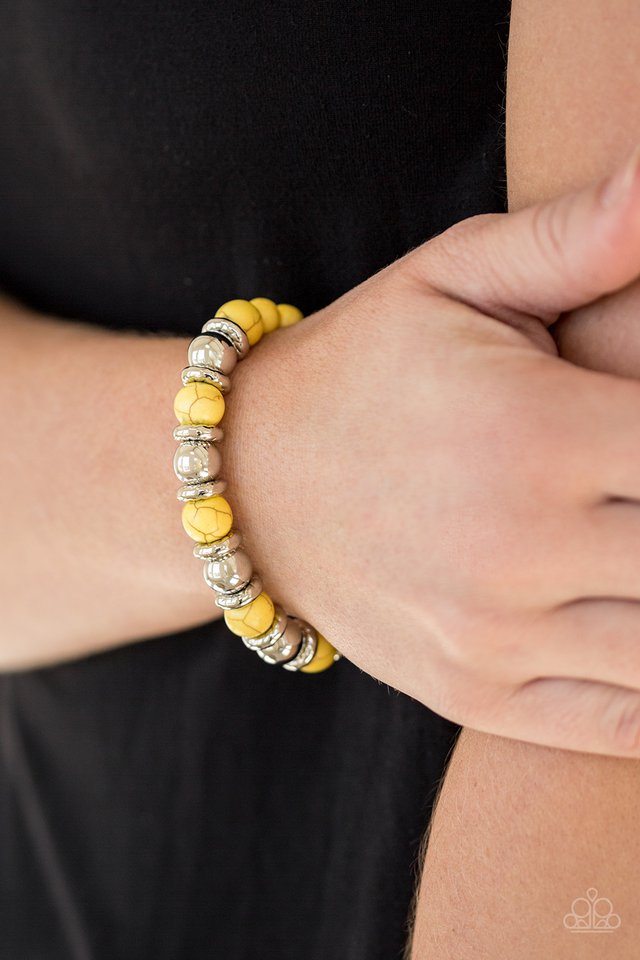 Paparazzi ♥ Across the Mesa - Yellow ♥ Bracelet