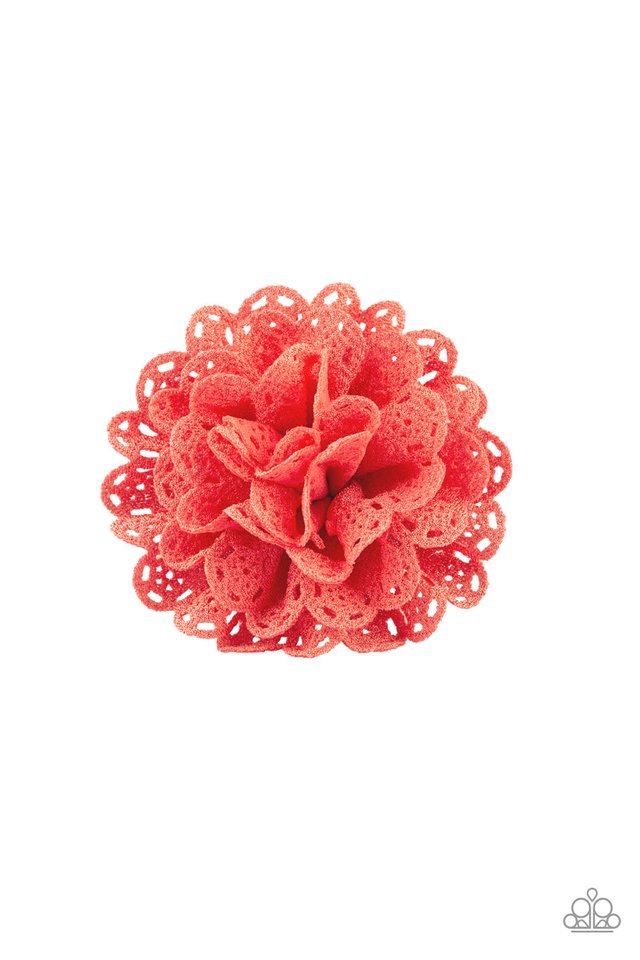 Paparazzi ♥ Floral Fashionista - Orange ♥ Hair Clip