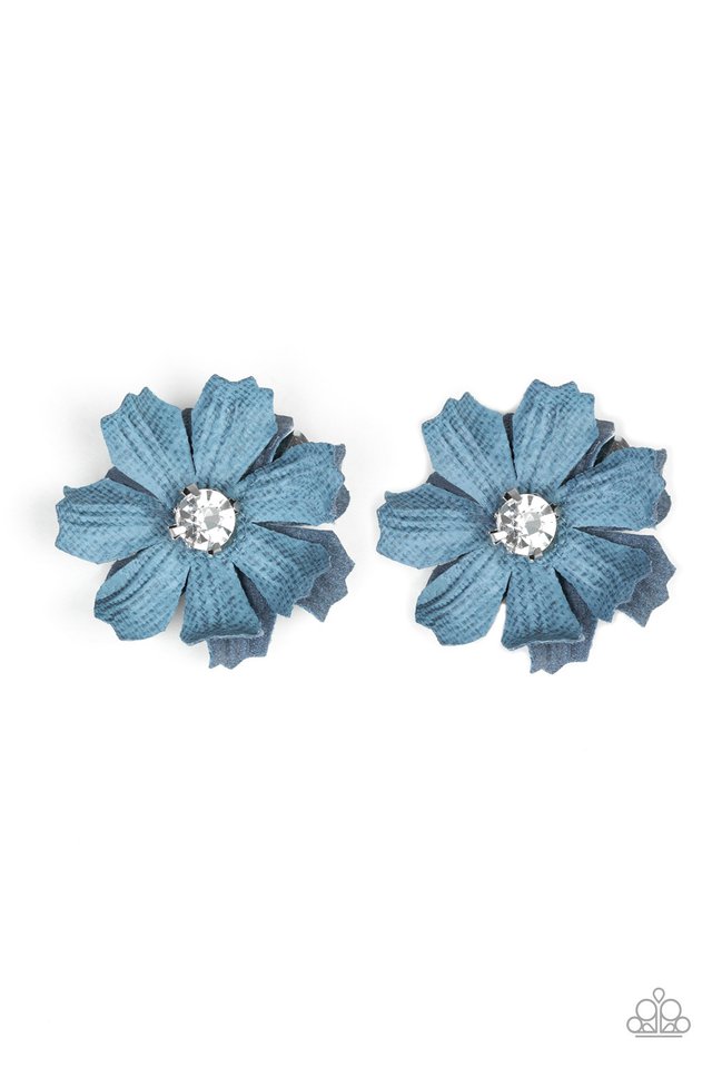 Paparazzi ♥ Candid Carnations - Blue ♥ Hair Clip