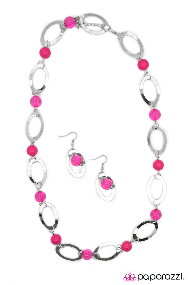 Paparazzi ♥ Leisurely Luminous - Pink ♥ Necklace