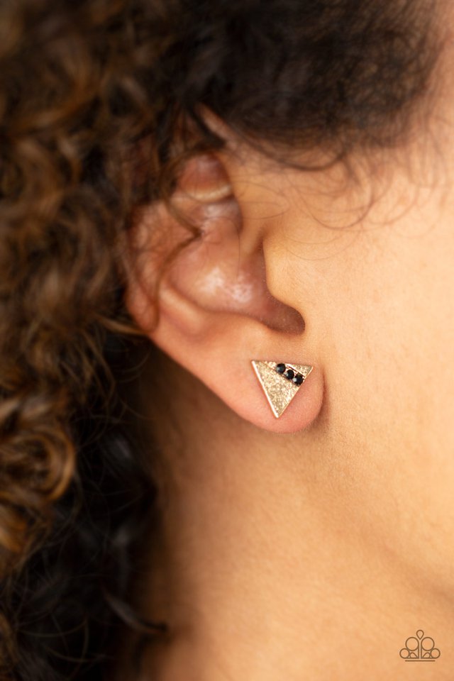 Paparazzi ♥ Pyramid Paradise - Black ♥ Post Earrings