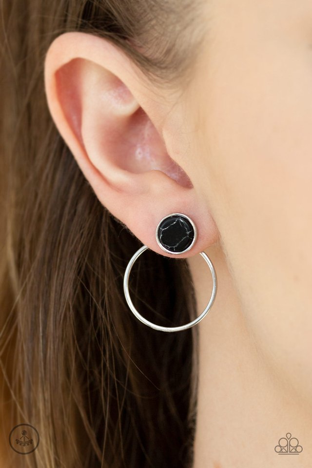 Paparazzi ♥ Simply Stone Dweller - Black ♥ Post Earrings
