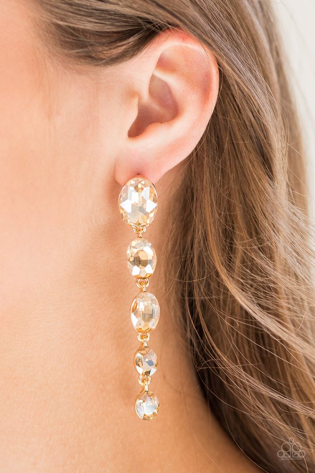 Paparazzi ♥ Red Carpet Radiance - Gold ♥ Post Earrings