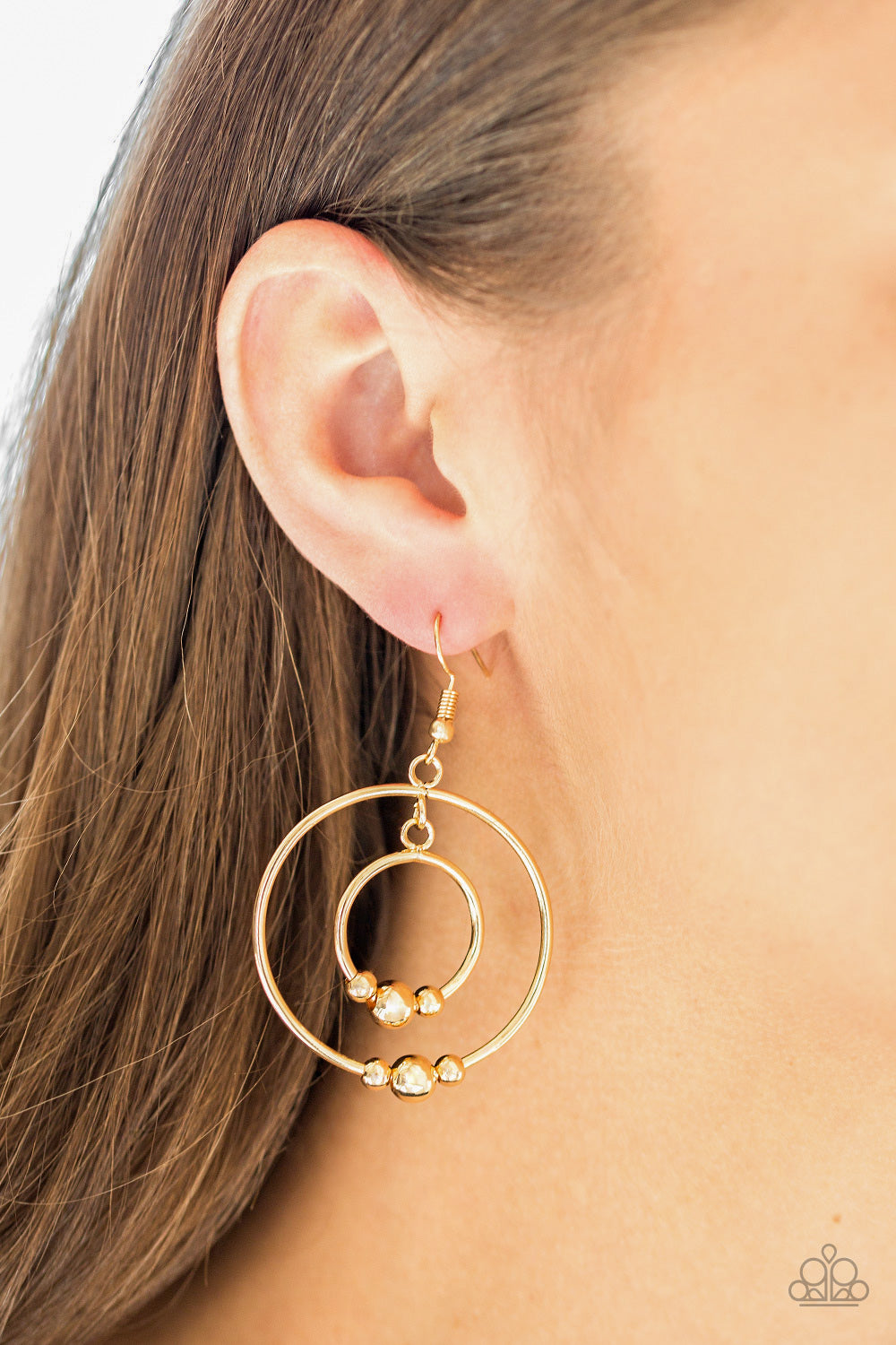 Paparazzi ♥ Center of Attraction - Gold ♥ Earrings