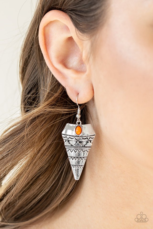 Paparazzi ♥ Jurassic Journey - Orange ♥ Earrings