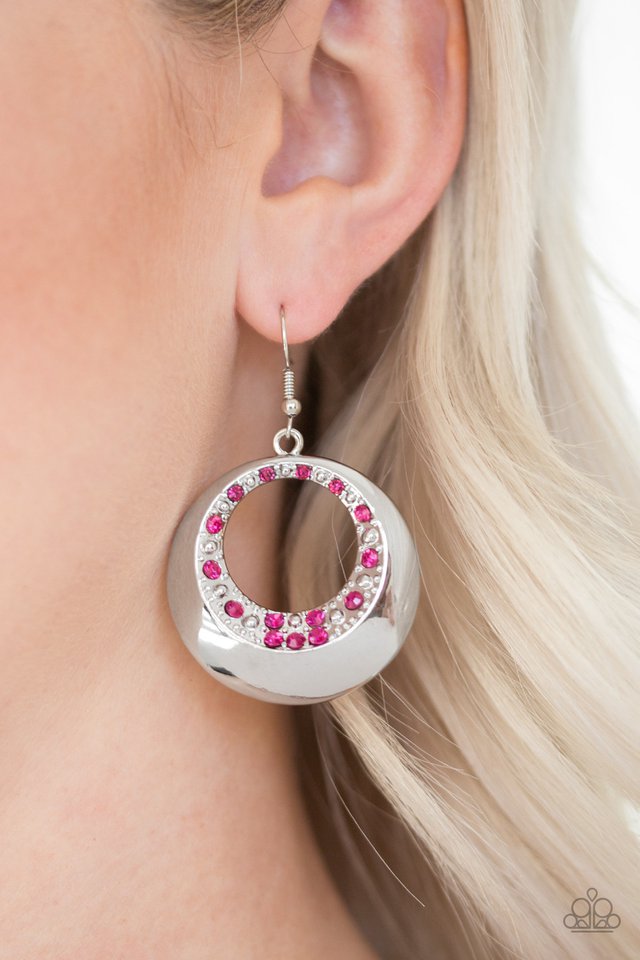 Paparazzi ♥ Ringed In Refinement - Pink ♥ Earrings
