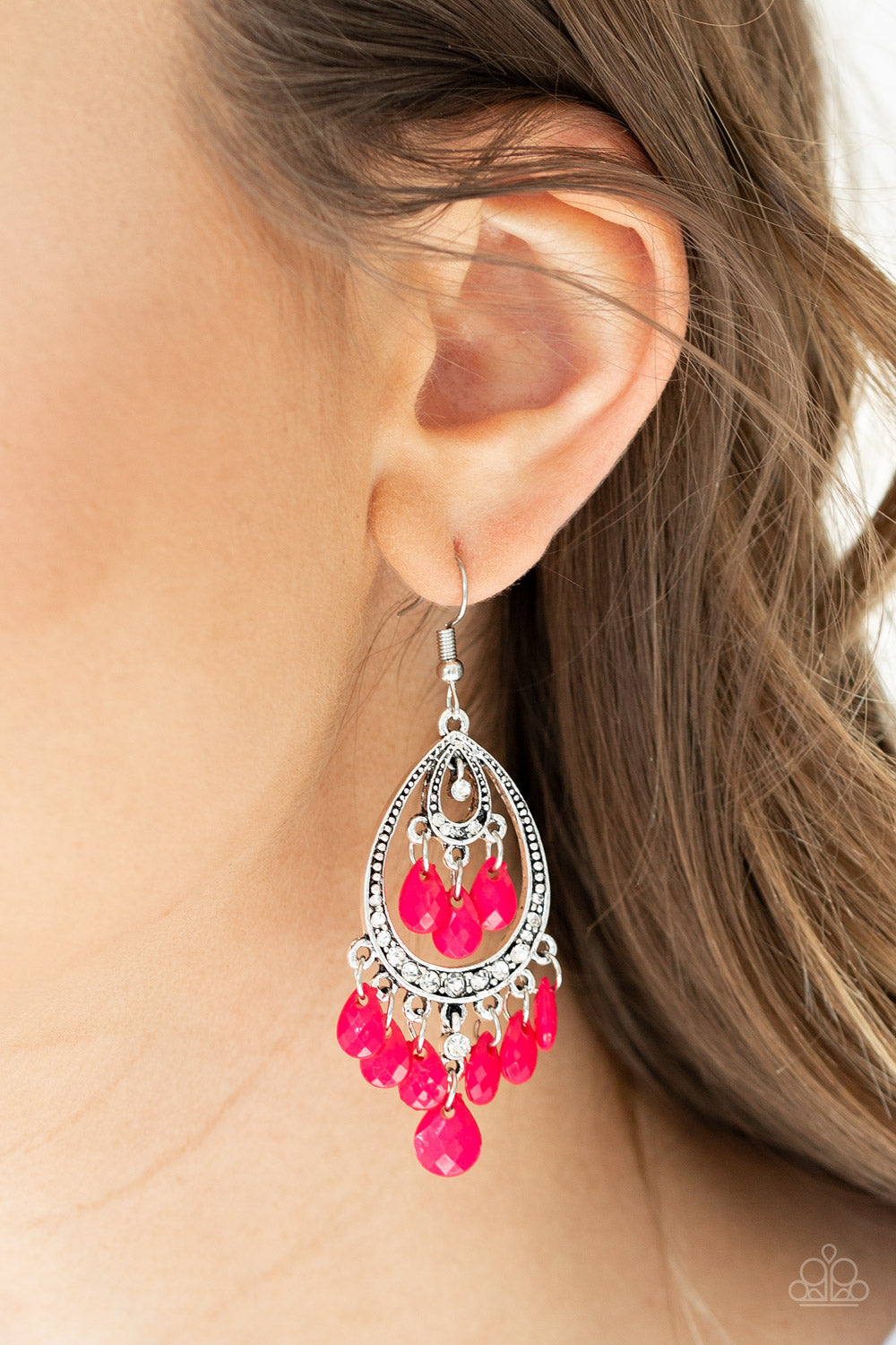 Paparazzi ♥ Gorgeously Genie - Pink ♥ Earrings