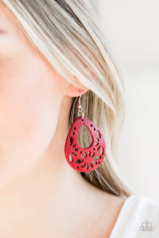 Paparazzi ♥ Merrily Marooned - Red ♥ Earrings