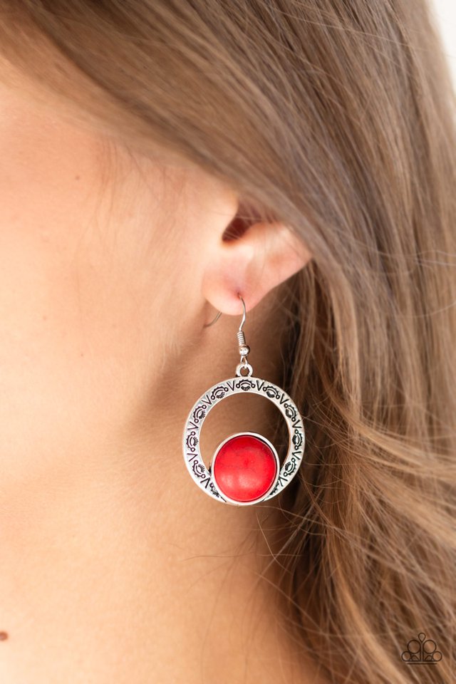 Paparazzi ♥ Mesa Mood - Red ♥ Earrings