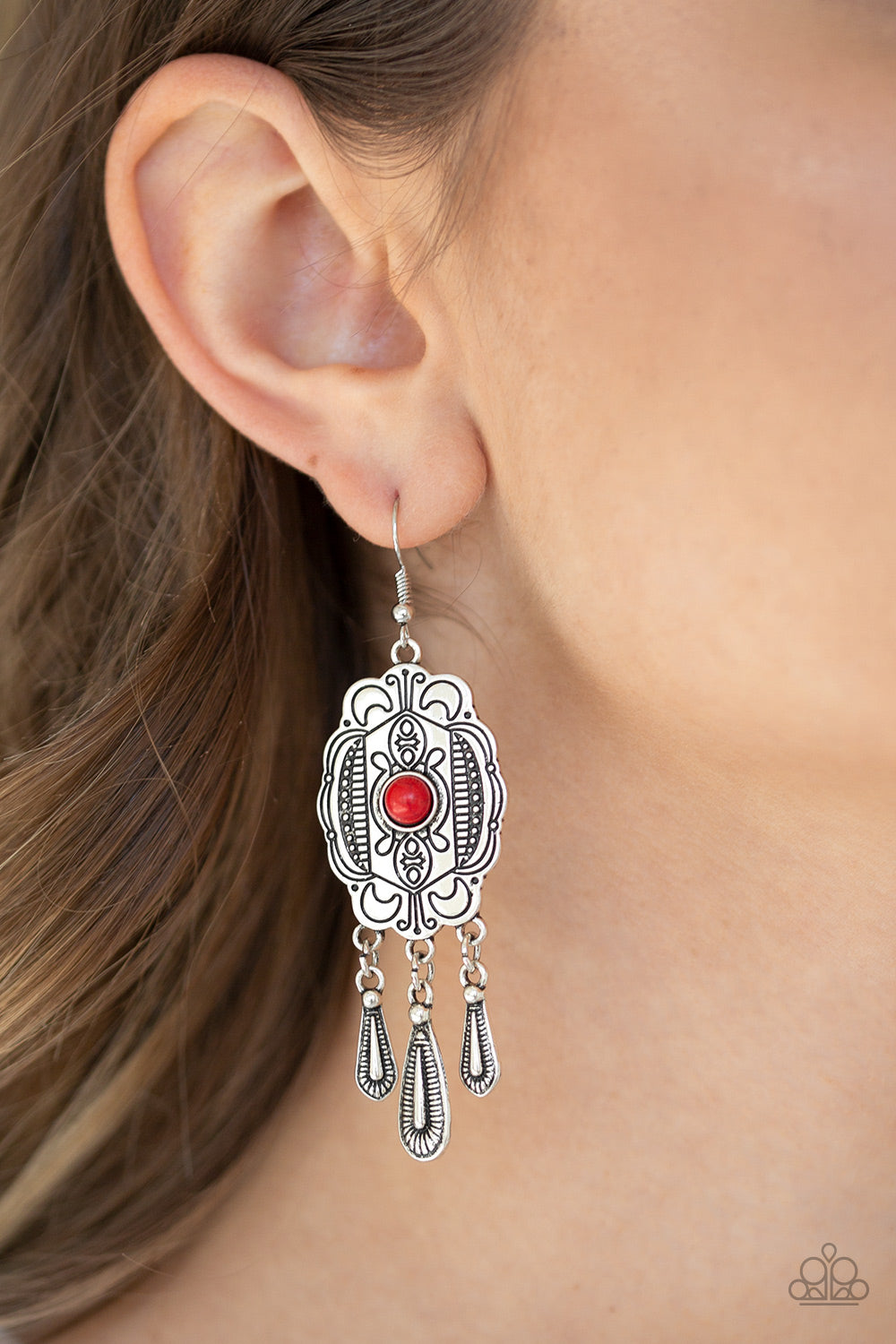 Paparazzi ♥ Natural Native - Red ♥ Earrings