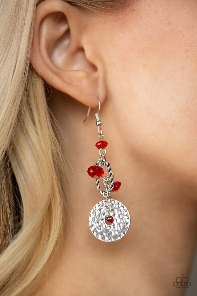 Paparazzi ♥ Seaside Catch - Red ♥ Earrings