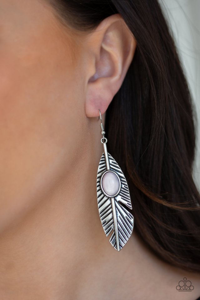 Paparazzi ♥ Quill Thrill - Silver ♥ Earrings