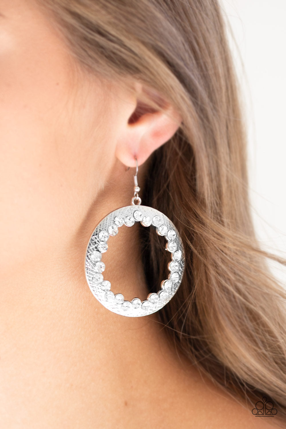 Paparazzi ♥ Gala Glitter - White ♥ Earrings