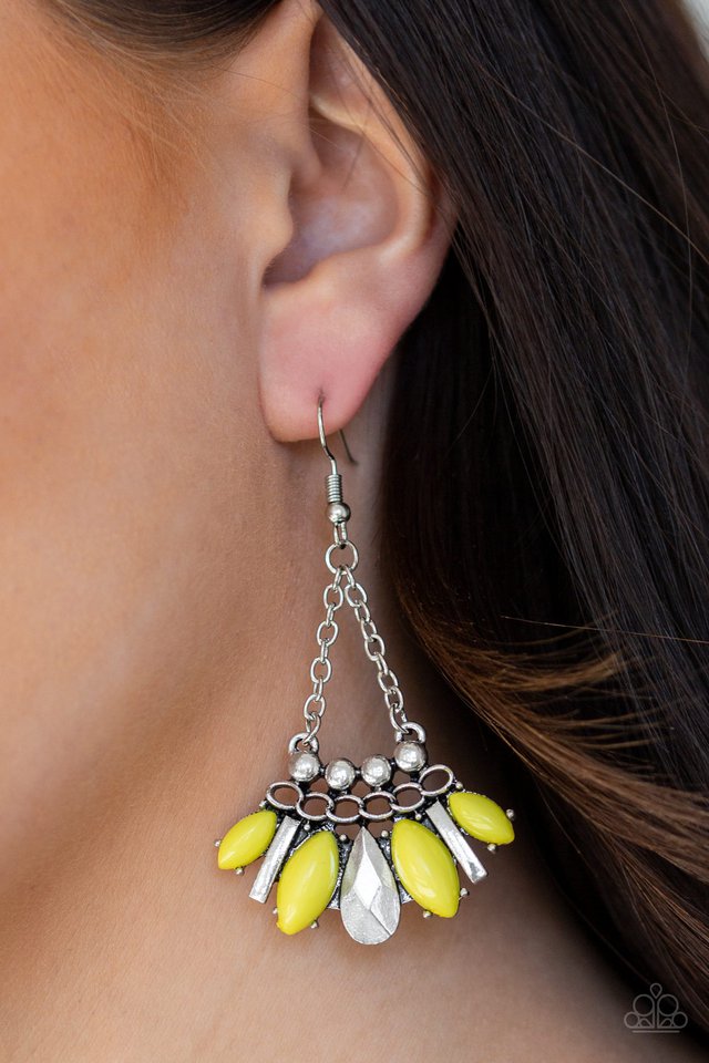 Paparazzi ♥ Terra Tribe - Yellow ♥ Earrings