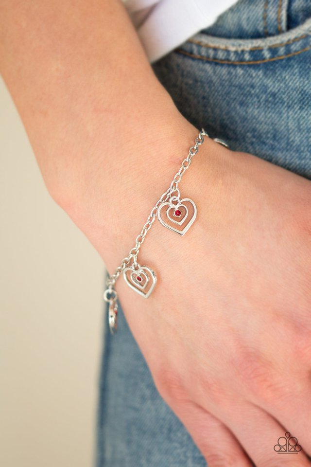 Paparazzi ♥ Unbreakable Hearts - Red ♥ Bracelet