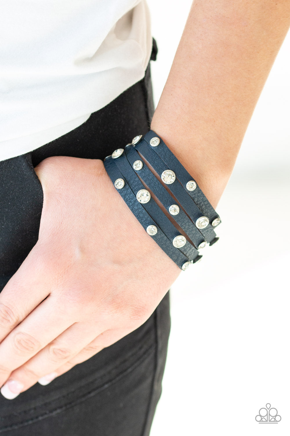 Paparazzi ♥ Rhinestone Reputation - Blue ♥ Bracelet