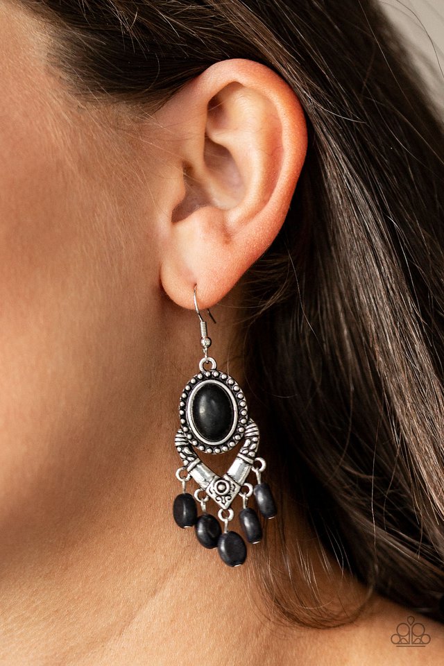 Paparazzi ♥ Southern Sandstone - Black ♥ Earrings
