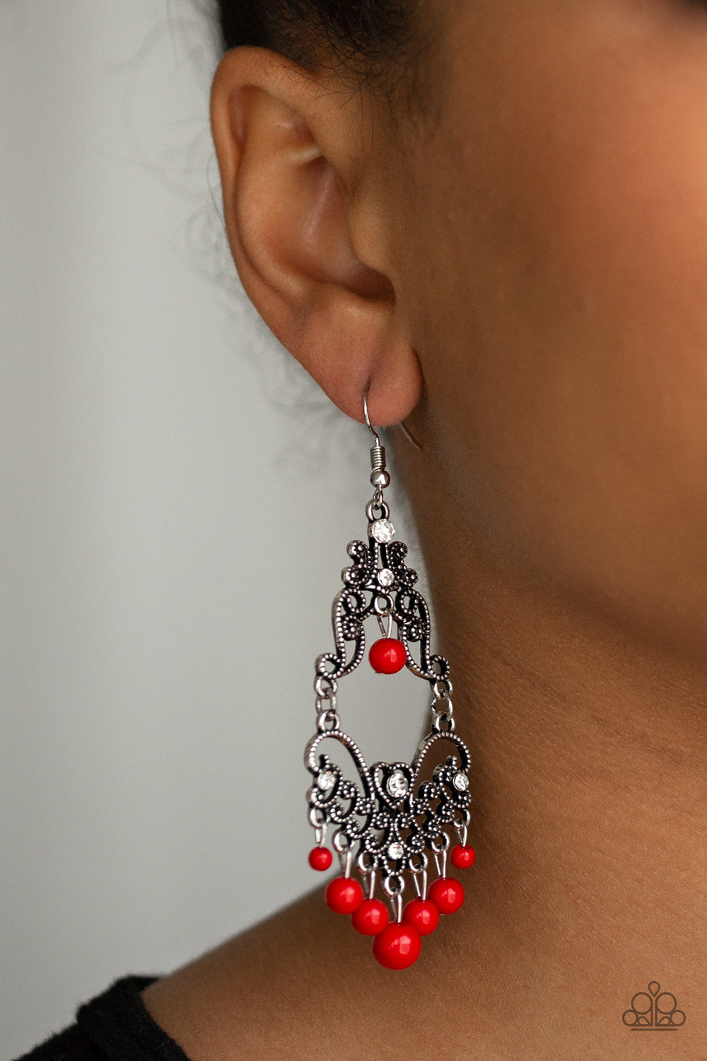 Paparazzi ♥ Colorfully Cabaret - Red ♥ Earrings