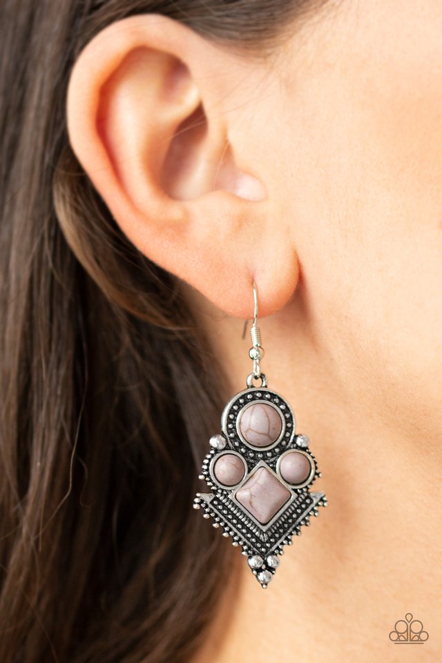 Paparazzi ♥ So Sonoran - Silver ♥ Earrings