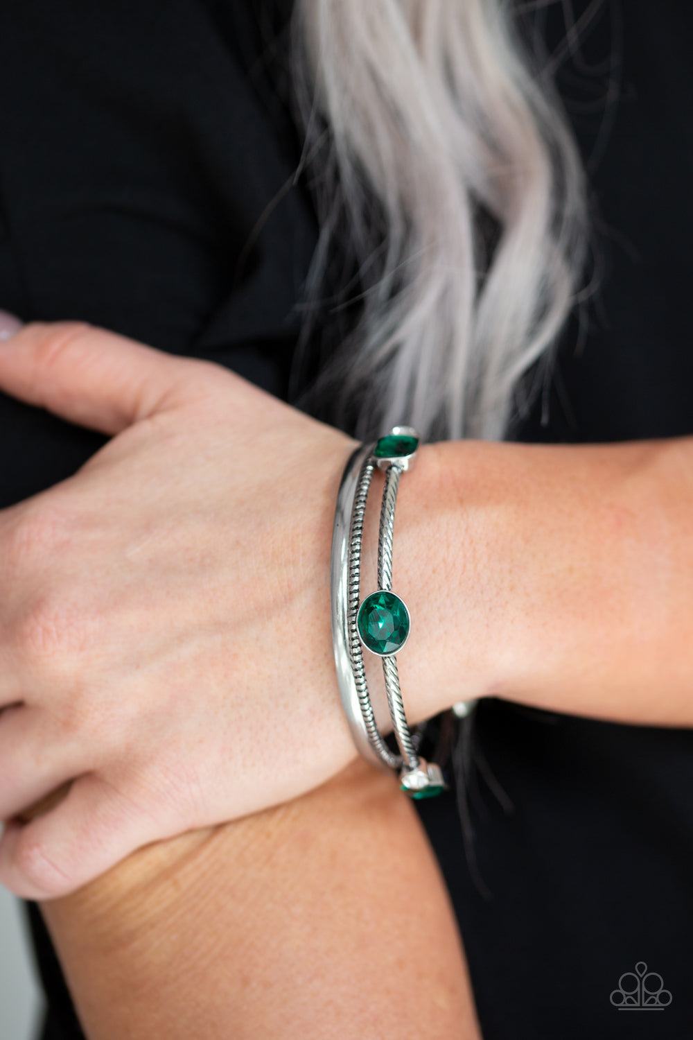 Paparazzi ♥ City Slicker Sleek - Green ♥ Bracelet