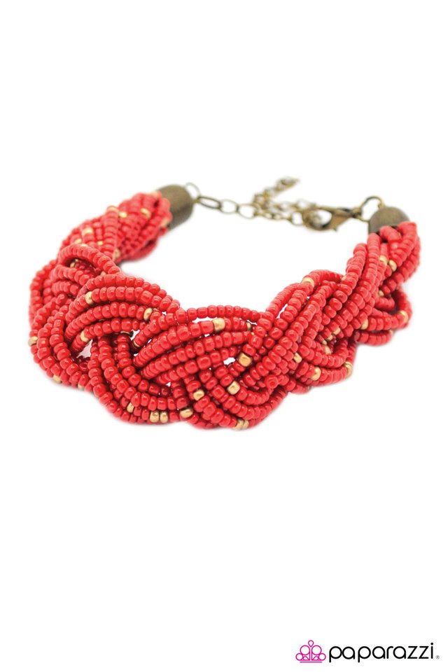 Paparazzi ♥ Braving the Elements - Red ♥ Bracelet