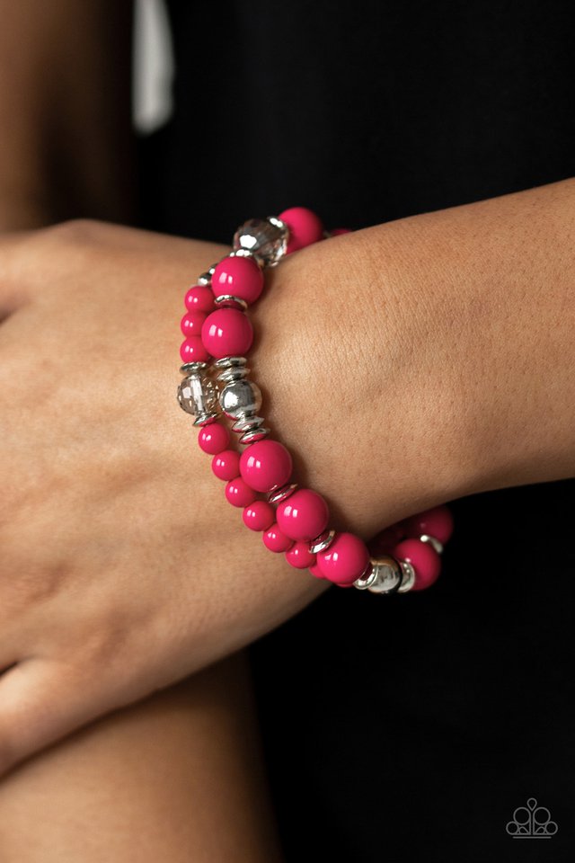 Paparazzi ♥ Colorful Collisions - Pink ♥ Bracelet