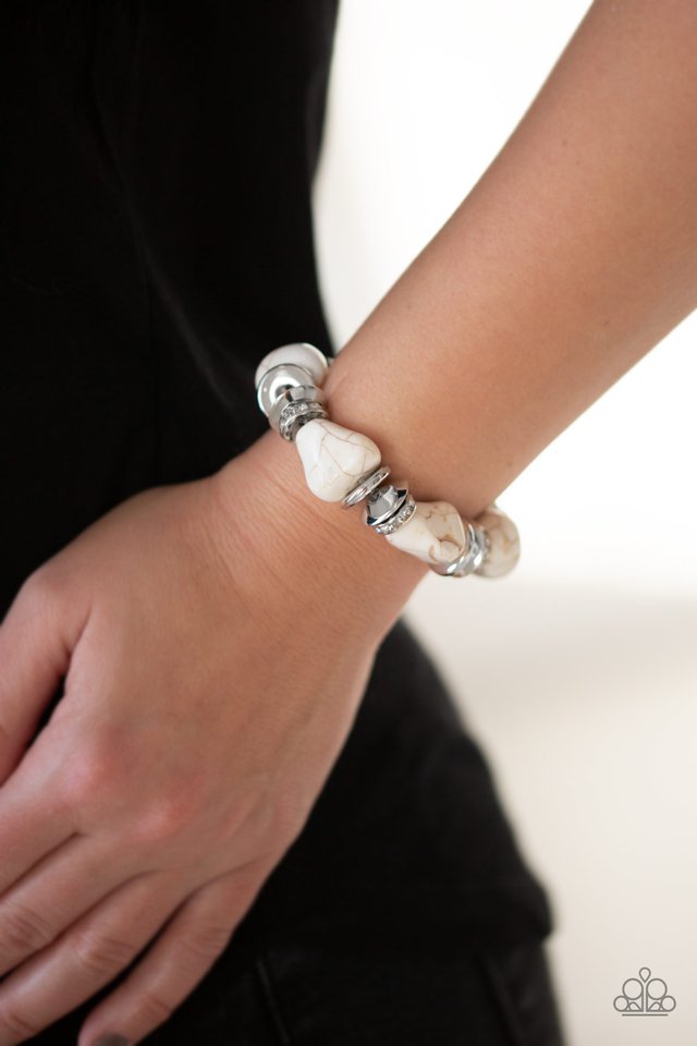 Paparazzi ♥ Stone Age Stunner - White ♥ Bracelet