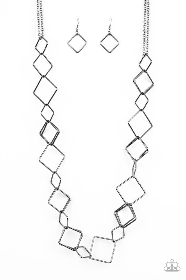 ♥ Paparazzi ♥ Backed Into A Corner - Black ♥ Necklace
