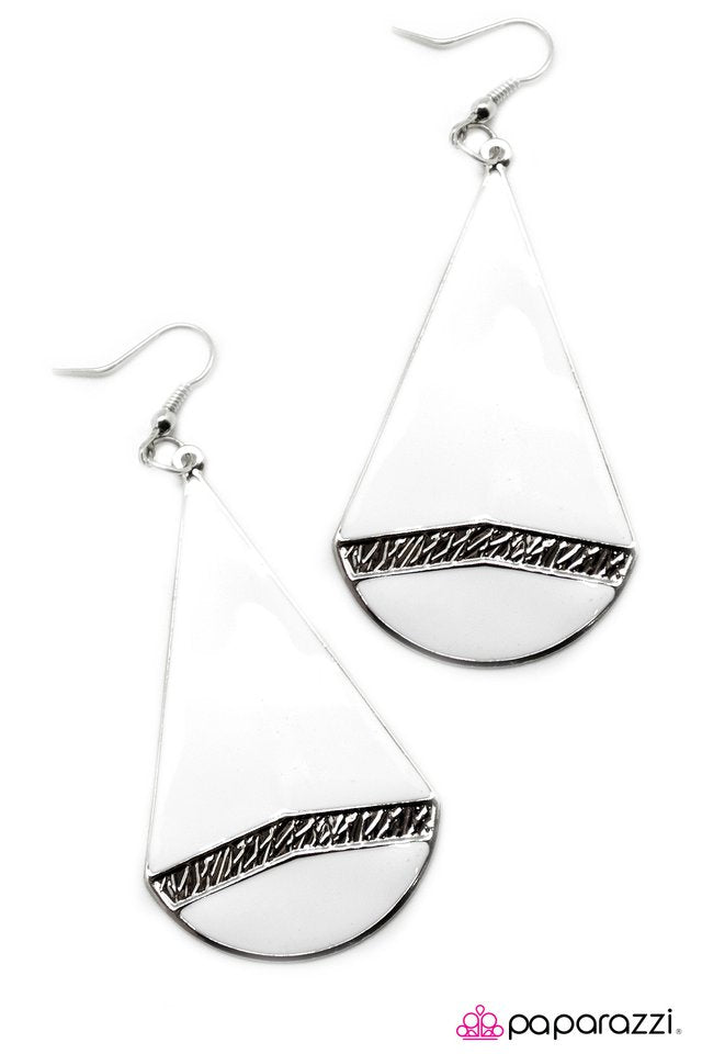 Paparazzi ♥ Take to the Skies - White ♥ Earrings